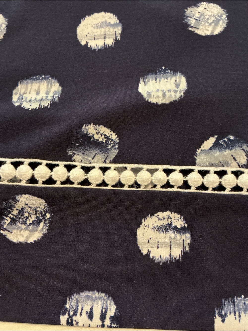 Chaus Navy Tank Top with White Polka Dot Print - Picture 4 of 9